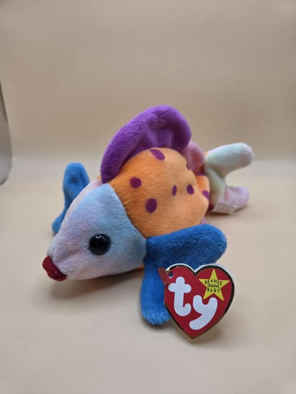 Ty Beanie Babies Lips the Fish 1999 Vintage Plush Stuffed Animal